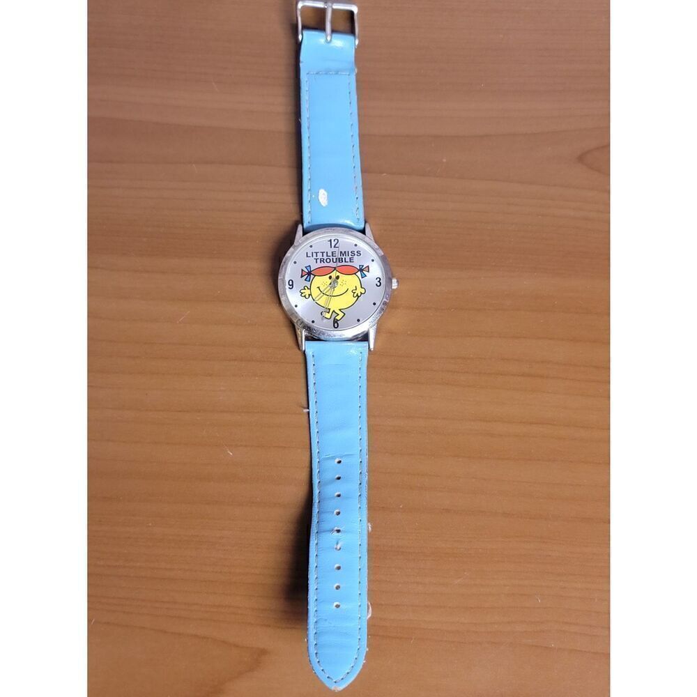 Little Miss Trouble Blue Band Silver Tone Watch View 5